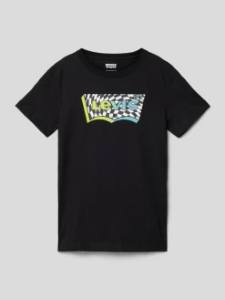 Levi’s® Kids T-Shirt Mit Label-Print - Schwarz