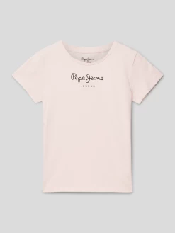 Pepe Jeans T-Shirt Mit Label-Print Modell 'WENDA' - Hellrosa