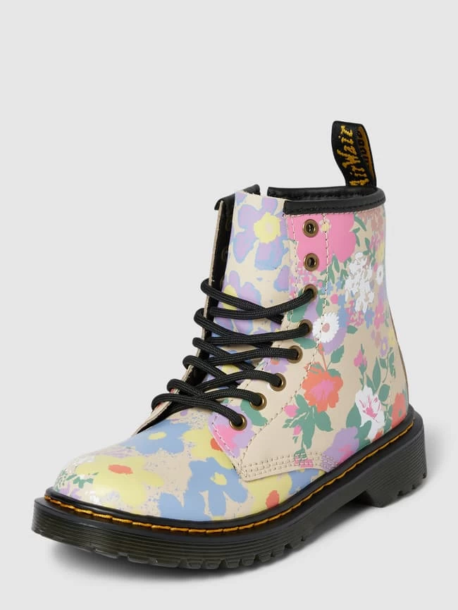 Dr. Martens Schnürboots Mit Floralem Allover-Muster - Hellgelb 1 Dr. Martens Schnürboots Mit Floralem Allover-Muster - Hellgelb