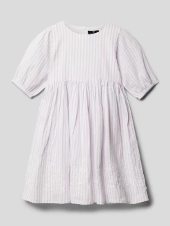 Basefield Kleid Aus Reiner Baumwolle Mit Streifenmuster - Flieder