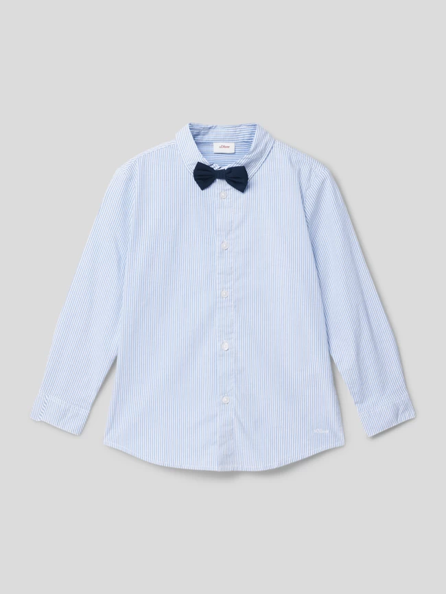 S.Oliver RED LABEL Hemd Mit Abnehmbarer Fliege - Bleu 1 S.Oliver RED LABEL Hemd Mit Abnehmbarer Fliege - Bleu