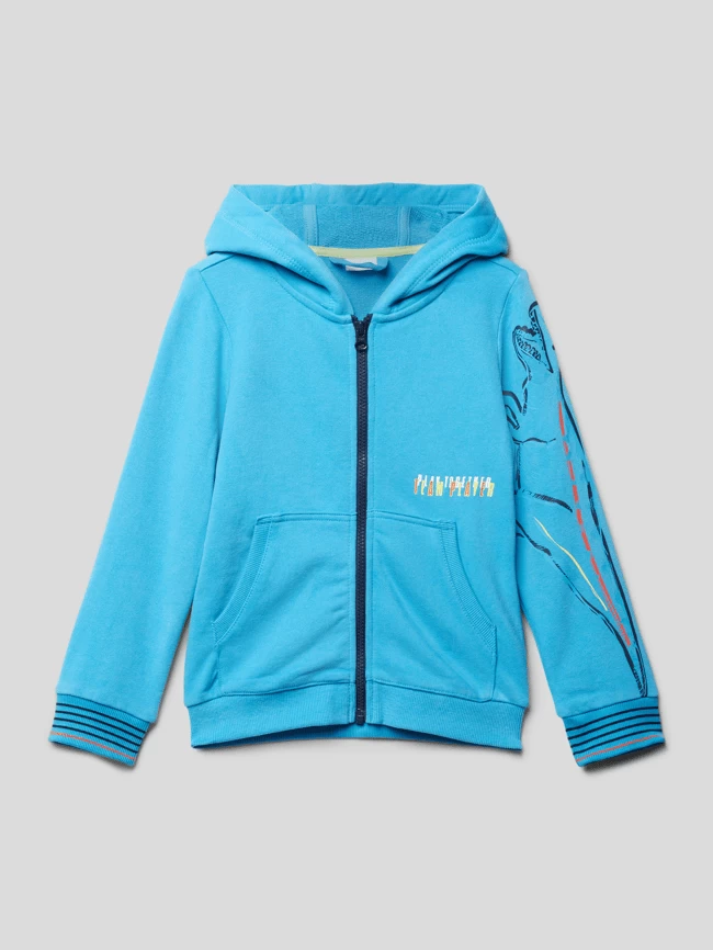 S.Oliver RED LABEL Sweatjacke Mit Motiv-Print - Türkis 1 S.Oliver RED LABEL Sweatjacke Mit Motiv-Print - Türkis