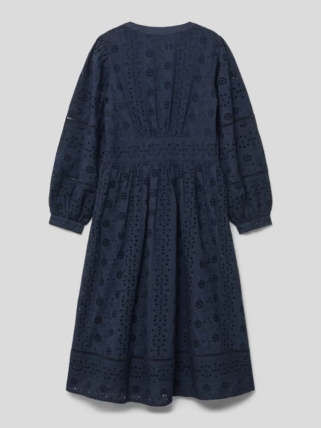 Scotch & Soda Kleid Mit Floralen Lochstickereien - Marineblau 3 Scotch & Soda Kleid Mit Floralen Lochstickereien - Marineblau – Bild 3