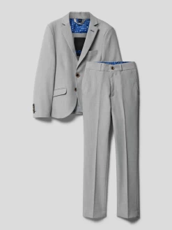 G.O.L. Anzug Mit Feinem Muster - Mittelgrau Meliert