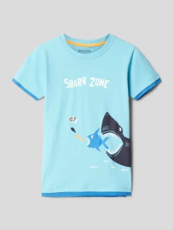 Blue Seven T-Shirt Mit Motiv-Print - Helltürkis