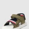 T.Hilfiger Kids Shoes Sandalen Mit Label-Details Modell 'STRIPES VELCRO SANDAL MIL' - Khaki