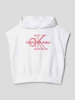 Calvin Klein Jeans Sweatshirt Mit Kapuze Modell 'EMBROIDERY' - Weiß