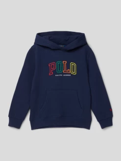 Polo Ralph Lauren Kids Hoodie Mit Kontrastivem Label-Stitching - Marineblau