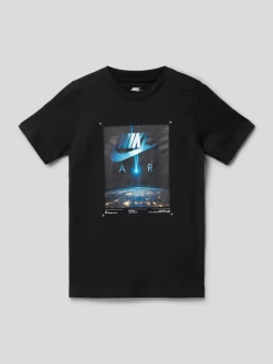 Nike T-Shirt Mit Label-Print - Schwarz