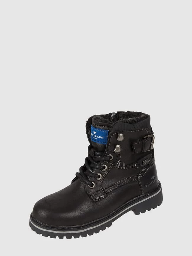 Tom Tailor Boots In Leder-Optik - Schwarz 1 Tom Tailor Boots In Leder-Optik - Schwarz