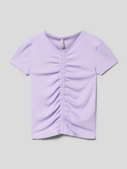 Only T-Shirt In Ripp-Optik - Flieder