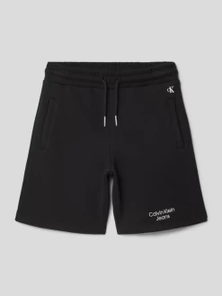 Kindermoden Kunterbunt 10 Calvin Klein Jeans Shorts Mit Label-Details - Schwarz