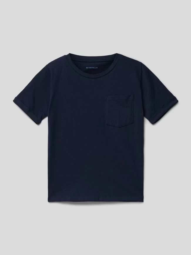 Tom Tailor T-Shirt Mit Brusttasche - Marineblau 1 Tom Tailor T-Shirt Mit Brusttasche - Marineblau
