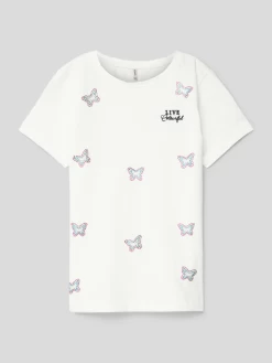 Only T-Shirt Mit Motiv-Print Modell 'KITA' - Offwhite