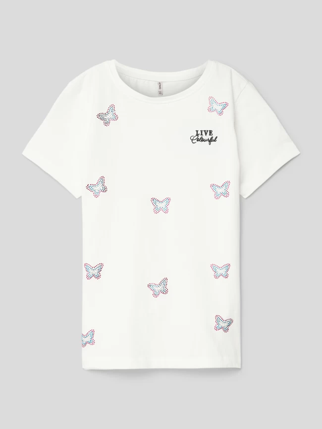 Only T-Shirt Mit Motiv-Print Modell 'KITA' - Offwhite 1 Only T-Shirt Mit Motiv-Print Modell 'KITA' - Offwhite