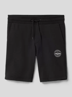 Jack & Jones Sweatshorts Aus Reiner Baumwolle Mit Label-Print Modell 'SHARK' - Schwarz