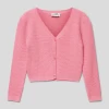 Happy Girls Cropped Strickjacke Mit Knopfleiste - Pink