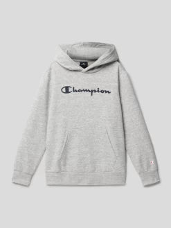 CHAMPION Hoodie Mit Logo-Print - Mittelgrau Meliert