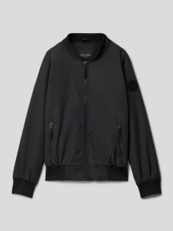 CARS JEANS Bomberjacke Mit Label-Detail Modell 'Dyvar' - Schwarz