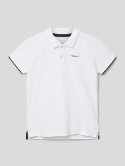 Pepe Jeans Poloshirt Mit Label-Print Modell 'THOR' - Weiß