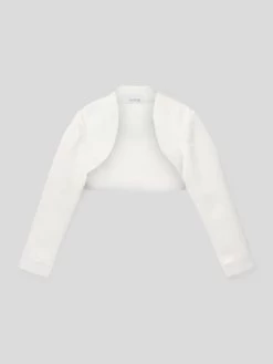 Weise Bolero In Unifarbenem Design - Ecru