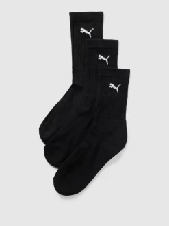 Puma Socken Mit Label-Print Im 3er-Pack Modell 'JUNIOR CREW SOCK 3P' - Schwarz