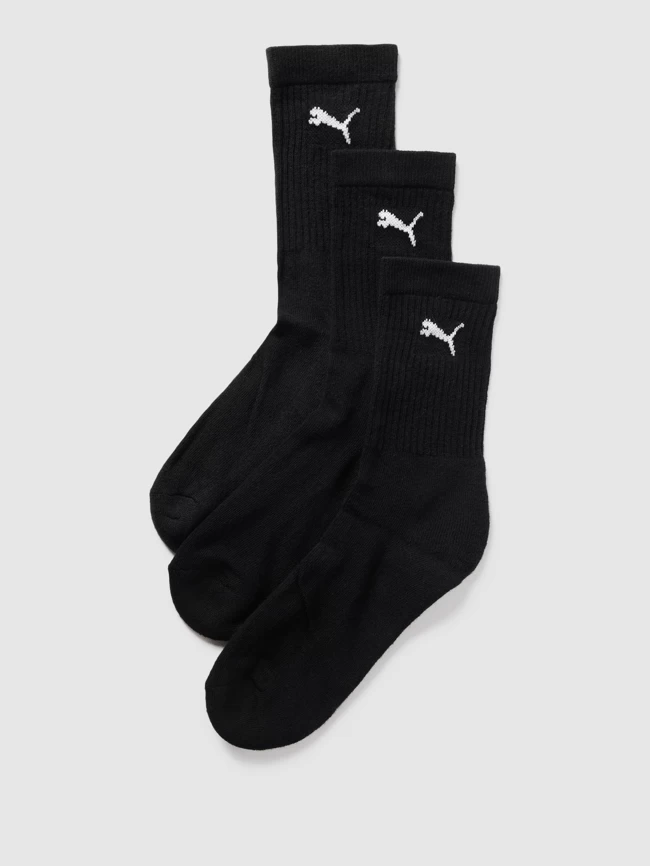 Puma Socken Mit Label-Print Im 3er-Pack Modell 'JUNIOR CREW SOCK 3P' - Schwarz 1 Puma Socken Mit Label-Print Im 3er-Pack Modell 'JUNIOR CREW SOCK 3P' - Schwarz