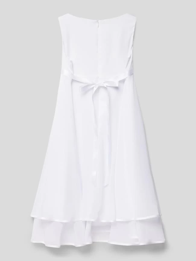 Weise Kleid Mit Schleifen-Detail - Weiß 3 Weise Kleid Mit Schleifen-Detail - Weiß – Bild 3