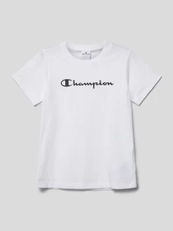 CHAMPION T-Shirt Mit Label-Print - Weiß