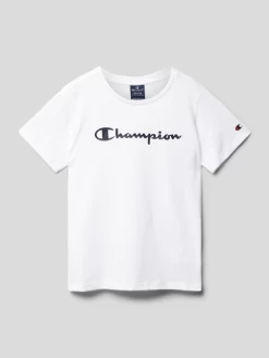 CHAMPION T-Shirt Mit Label-Print - Weiß