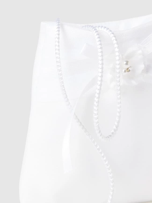 Weise Umhängetasche Mit Blüten-Applikation - Weiß 2 Weise Umhängetasche Mit Blüten-Applikation - Weiß – Bild 2