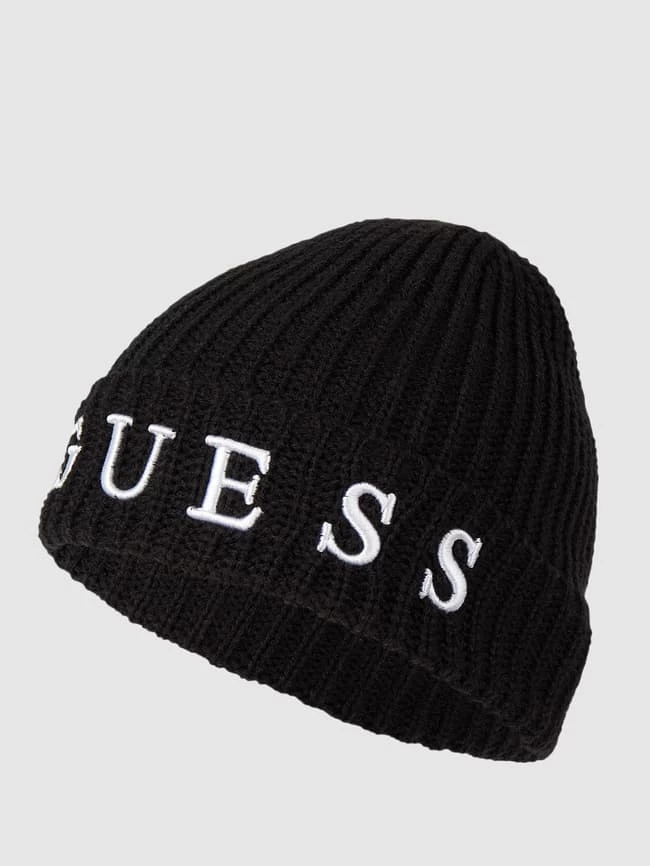 Guess Mütze Mit Woll-Anteil - Schwarz 1 Guess Mütze Mit Woll-Anteil - Schwarz
