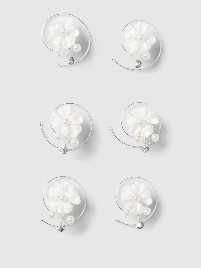 Weise Haarschmuck Mit Perlen Im 6er-Pack - Ecru 1 Weise Haarschmuck Mit Perlen Im 6er-Pack - Ecru