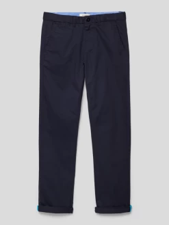 Scotch & Soda Regular Slim Fit Stoffhose Mit Paspeltaschen Am Gesäß - Marineblau