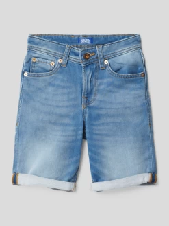 Jack & Jones Jeansshorts Mit Kontrastnähten Modell 'RICK' - Hellblau