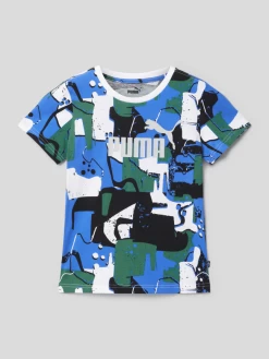 Puma T-Shirt Mit Allover-Muster Modell 'STREET' - Weiß