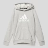 ADIDAS SPORTSWEAR Hoodie Mit Label-Print - Mittelgrau Meliert