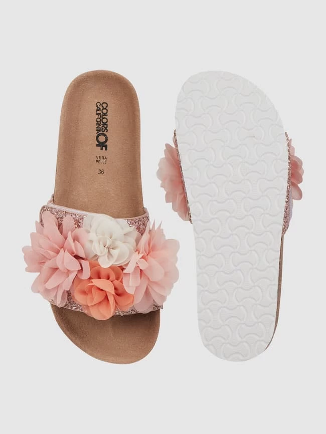 Colors Of California Pantolette Mit Blüten-Applikationen - Hellrosa 4 Colors Of California Pantolette Mit Blüten-Applikationen - Hellrosa – Bild 4