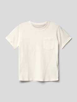 Tom Tailor T-Shirt Mit Brusttasche - Ecru