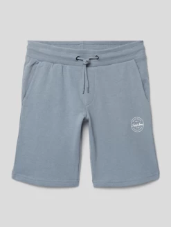 Jack & Jones Sweatshorts Aus Reiner Baumwolle Mit Label-Print Modell 'SHARK' - Stein