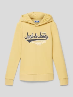 Jack & Jones Hoodie Mit Label-Print - Hellgelb