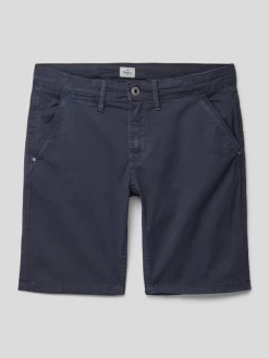 Pepe Jeans Chino-Shorts Mit Leistentaschen Modell 'BURN' - Blau