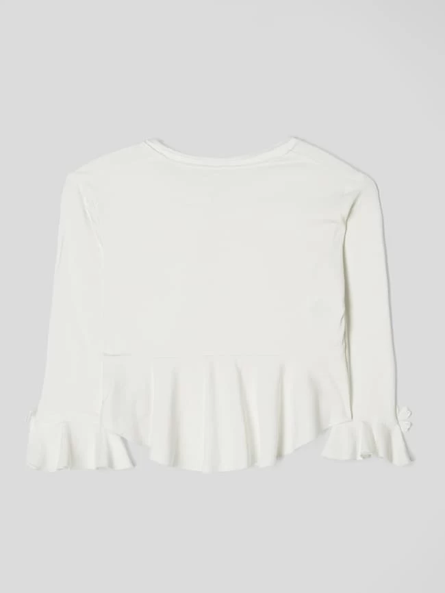 Monny Cropped Longsleeve Mit Volantsaum - Ecru 3 Monny Cropped Longsleeve Mit Volantsaum - Ecru – Bild 3