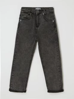 Blue Effect Cropped Balloon Fit Jeans Mit Stretch-Anteil - Schwarz