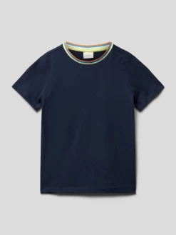 Kindermoden Kunterbunt 12 S.Oliver RED LABEL T-Shirt Mit Kontraststreifen - Marineblau