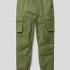 Quiksilver Cargohose Mit Label-Stitching - Olivgrün