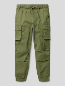 Quiksilver Cargohose Mit Label-Stitching - Olivgrün