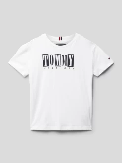 Tommy Hilfiger Teens T-Shirt Mit Label-Print - Weiß