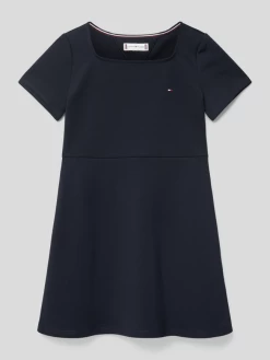 Tommy Hilfiger Kids Kleid Mit Label-Stitching - Marineblau