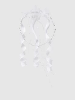 Weise Haargesteck Mit Zier-Applikationen - Weiß